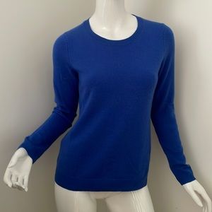 Talbots pure cashmere cobalt blue classic simple sweater